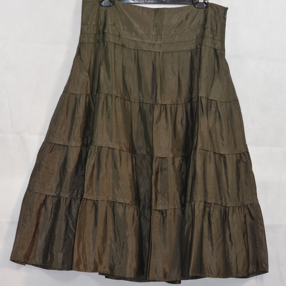 Brown Tiered Skirt SZ 10 Monaco - Picture 1 of 5